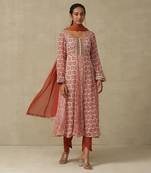 AARKE Peach printed kurta set