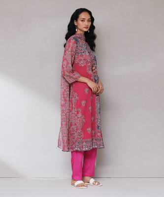 AARKE Pink printed kurta set 3