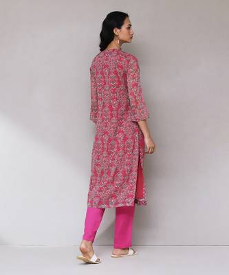 AARKE Pink printed kurta set 4