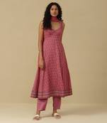 AARKE Pink floral print kurta set