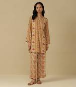 AARKE Mustard floral print kurta set