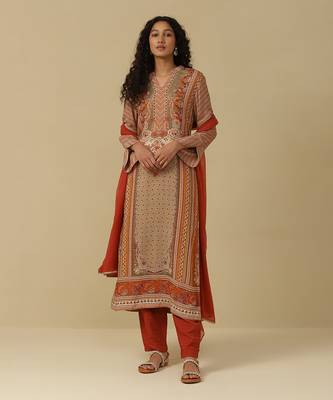 AARKE Rust printed kurta set 1