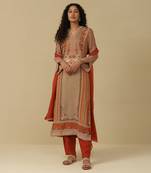 AARKE Rust printed kurta set