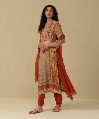 AARKE Rust printed kurta set 2