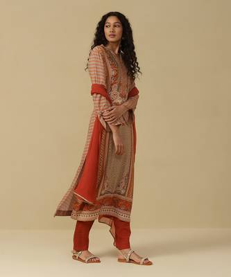 AARKE Rust printed kurta set 3