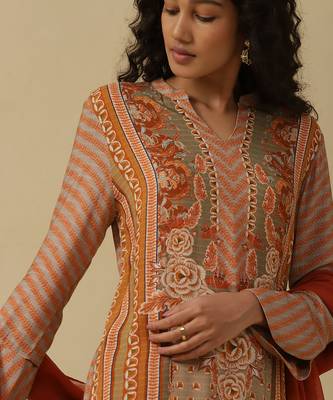 AARKE Rust printed kurta set 5
