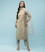 AARKE Grey jacquard kurta set