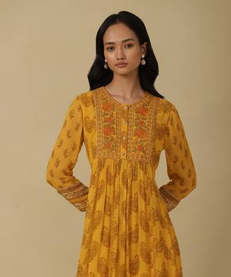 AARKE Marigold yellow paisley print kurta set 5