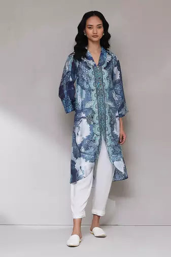 AARKE Blue printed kurta set