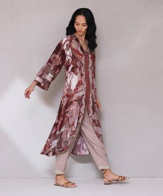 AARKE Wine printed kurta set 3