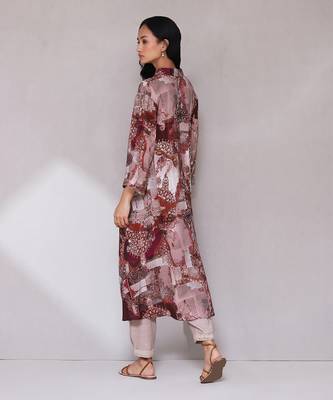 AARKE Wine printed kurta set 4