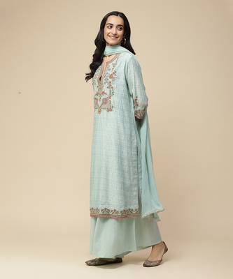 AARKE Pastel green embroidered sharara set 2