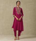 AARKE Fuschia embroidered kurta set
