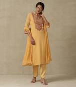 AARKE Yellow embroidered kurta set