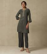 AARKE Grey embroidered kurta set