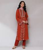 AARKE Rust floral print kurta set