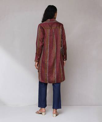 Maroon yarn dyed kurta 4