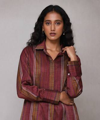 Maroon yarn dyed kurta 5