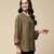 Olive embroidered button down kurti