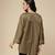 Olive embroidered button down kurti