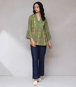Green printed kurti