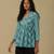 Aqua paisley print kurti with camisole