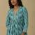 Aqua paisley print kurti with camisole