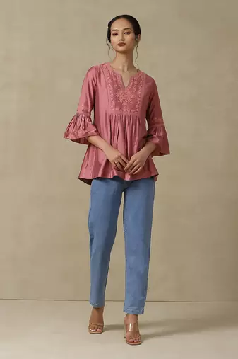 AARKE Pink embroidered kurti