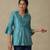 AARKE Turquoise embroidered kurti