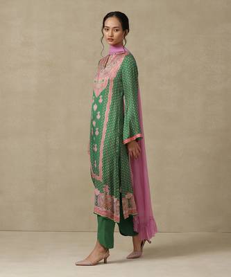 Ritu Kumar Green Polyester Kurta Set 2