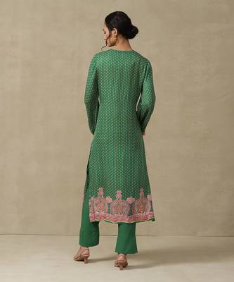Ritu Kumar Green Polyester Kurta Set 4
