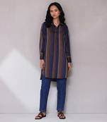 Dark blue yarn dyed kurta