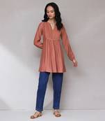 Dusty pink solid tiered tunic