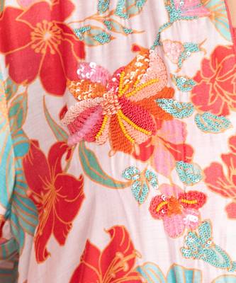 Dark peach cotton silk dress 4