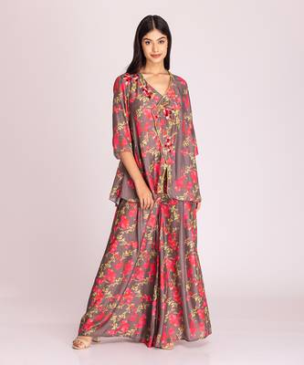 Brown cotton silk co ord set 1