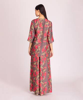Brown cotton silk co ord set 2
