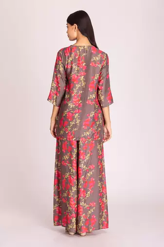 Brown cotton silk co ord set