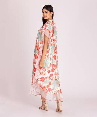 Multi colour cotton silk dress 3