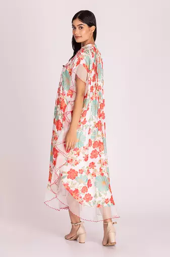 Multi colour cotton silk dress
