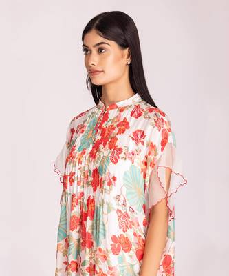 Multi colour cotton silk dress 5
