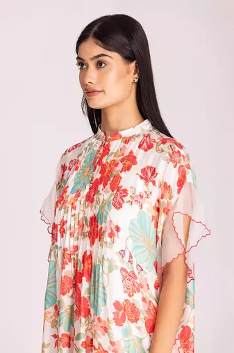 Multi colour cotton silk dress