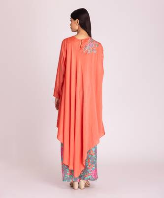 Apricot cotton silk kaftaan set 3