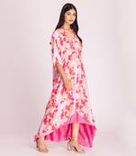 Barbie pink cotton silk kaftaan set