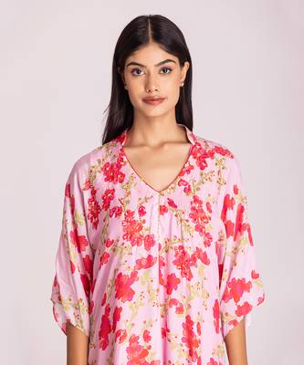 Barbie pink cotton silk kaftaan set 4