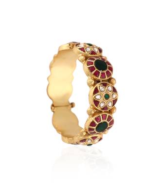 Red & green statement jadau bangles 1