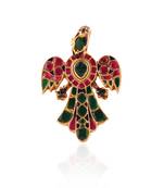 Peacock pink & green jadtar finger ring