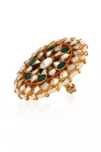 Green & white ring