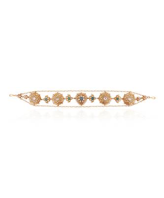 Firozi & white hairband 1