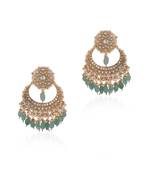 Sea green chandbaali drop earrings