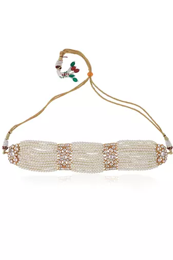 White glamorous choker set